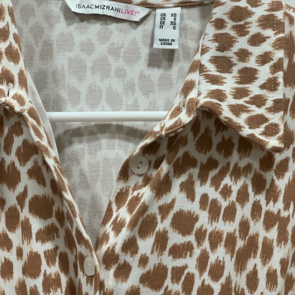 Isaac Mizrahi Animal Print Shirt Dress New  Small - Picture 3 of 5